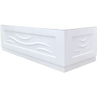 Tablier de baignoire FANY rectangulaire - Motif vague 170x70cm - ABS - Blanc - Blanc