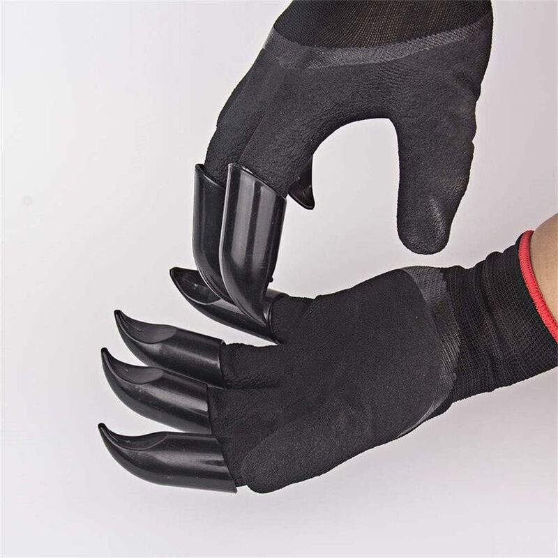 Paar Handschuhe Gartenhandschuhe Schutz für Garten Graben Pflanzen 4 Kralle J5E5 