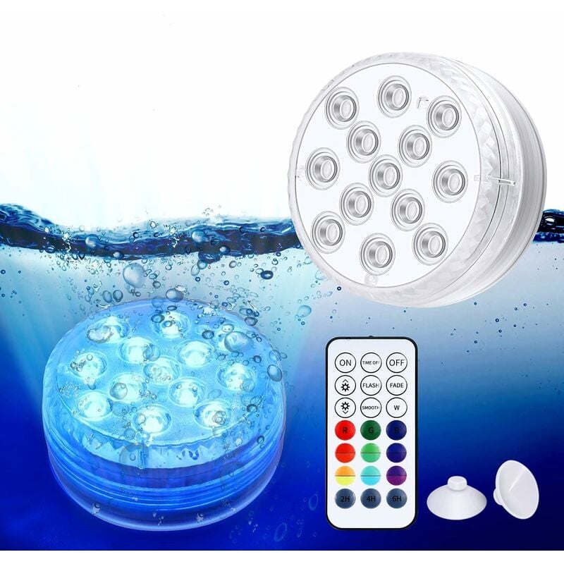 RGB wasserdichte IP68-Unterwasser-Vasen-Teelichter mit IR-Fernbedienung Zerodis LED-Tauchleuchten für die Badewanne im Whirlpool-Teich der Aquarium-Vasees