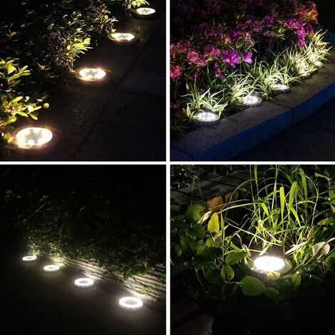 12 LED Solar Buried Licht IP65 Wasserdicht Außen Rasen Garten Boden Lampen 