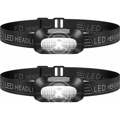 Stirnlampe LED, 2 Stück Leichtgewichts Kopflampe, Superheller USB