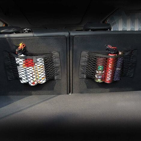 Kofferraum Netztasche 2 Stück Universal Netztasche mit Klettverschluss  Autositz Kofferraumnetz Kofferraum Netz Organizer für universal Auto/