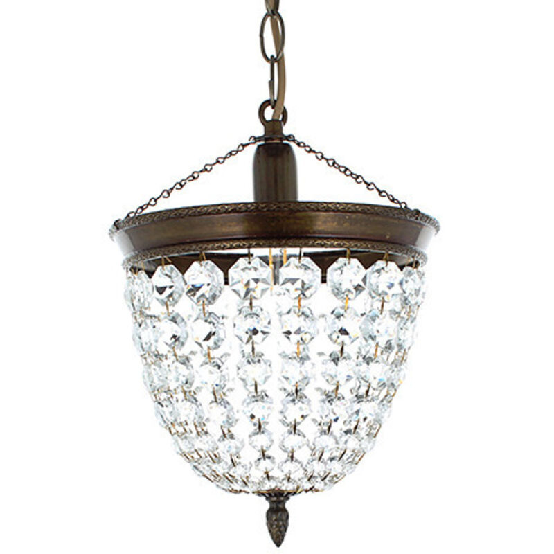 Suspension Baguette Laiton antique 1 ampoule 28cm