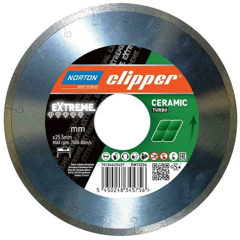 NORTON-CLIPPER - Disque de ponçage à lamelles Grain de 80 D125x22