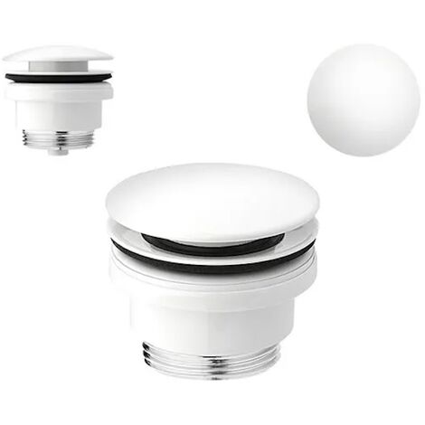 Robinet de vidange bouchon pop-up blanc mat kit de vidange vidange (1/3)