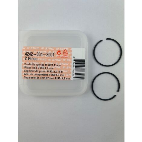 2x STIHL d'origine segments de piston 42420343001 33x1,2mm