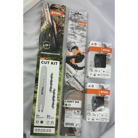 Stihl – Set d'accessoires pour tronçonneuse – 2 chaînes et 1 barre CZ – Longueur 35 cm – Pas de chaîne 3/8" – 30050009902