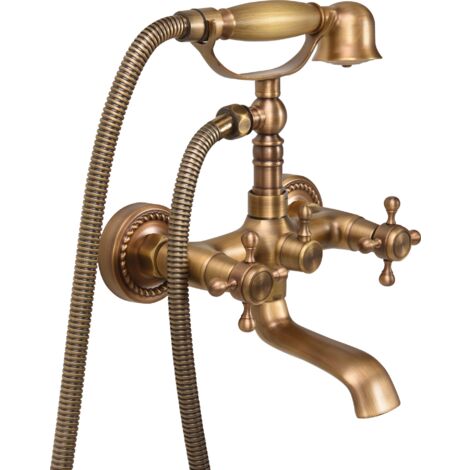Robinet de baignoire RÉTRO BRONZE Mitigeur de douche Nostalgie (1/2)