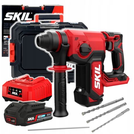 Marteau perforateur rotatif sans fil 20V – Moteur sans balais – Énergie d'impact 2.2J – Perçage béton jusqu'à 24 mm – Système de réduction des vibrations – Skil