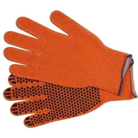 Gants en coton, tachetés, orange, """"sfd'' 74102 VOREL (1/3)