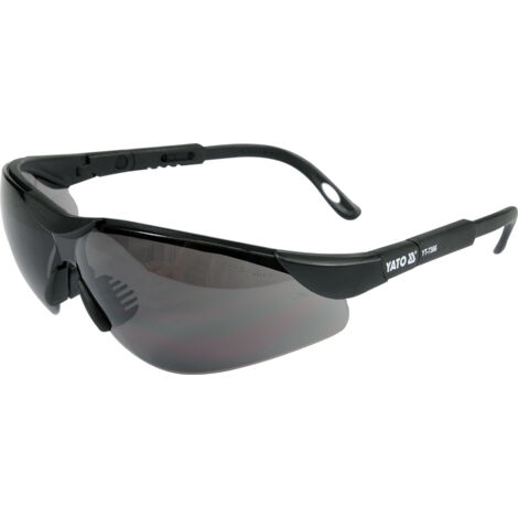 Schutzbrille grau mit verstellbaren Bügeln und Sonnenschutzfilter (1/2)