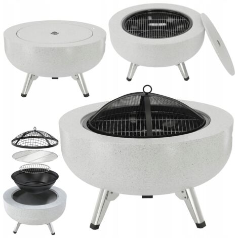 Brasero 3 en 1 en acier 64,5 cm – Grille de cuisson 43,5 cm – Pare-étincelles – Résistant aux intempéries et à la corrosion – Fala (1/5)