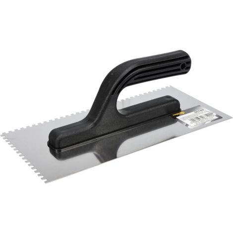 Truelle à enduire en acier inoxydable 270 x 125 mm, dents 4 x 4 mm 06740 VOREL (1/2)