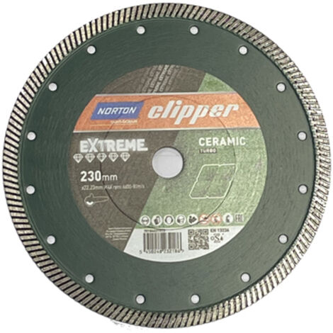 Disque diamant NORTON EXTREME CERAM TURBO. 230 mm Alésage 22.23 - 70184621973