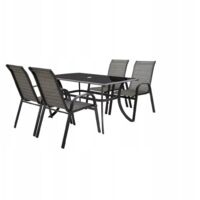 Gartenmöbel-Set aus Aluminium mit Glastisch – 4-teilig