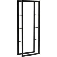 Kaminholzregal 60x25x150 cm, pulverbeschichteter Stahl, schwarz