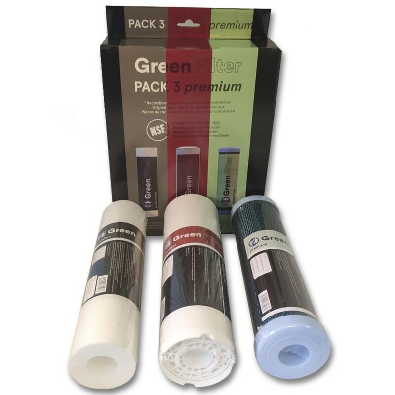 Pack 4 filtros Ósmosis Inversa 1/4 H rosca Green Filter Quality HIDROSALUD 