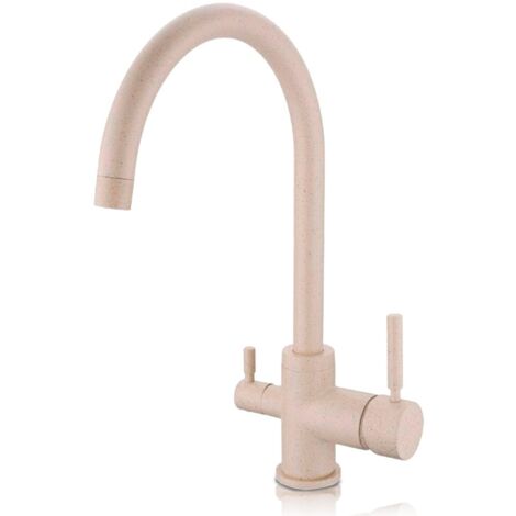 Grifo Osmosis Inversa 3 vías Moderno lineas curvas serie Mercurio Beige (1/4)