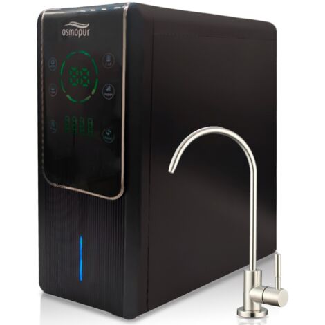 Ósmosis inversa compacta de flujo directo OSMOPUR 600 GPD (1,6 L/min) – Cartuchos universales, TDS y sistema inteligente