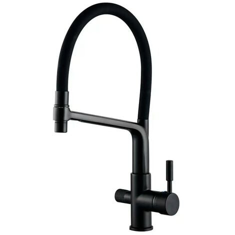 Grohe 30270AL0 Essence Mezclador de cocina grifo mezclador monomando con  ducha de mano - negro grafito cepillado