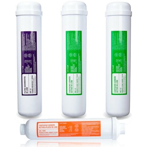 Pack 4 filtros Ósmosis Inversa 1/4 H rosca Green Filter Quality HIDROSALUD