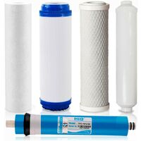 Kit completo de recambios para ósmosis inversa doméstica – Filtros y membrana 75 GPD
