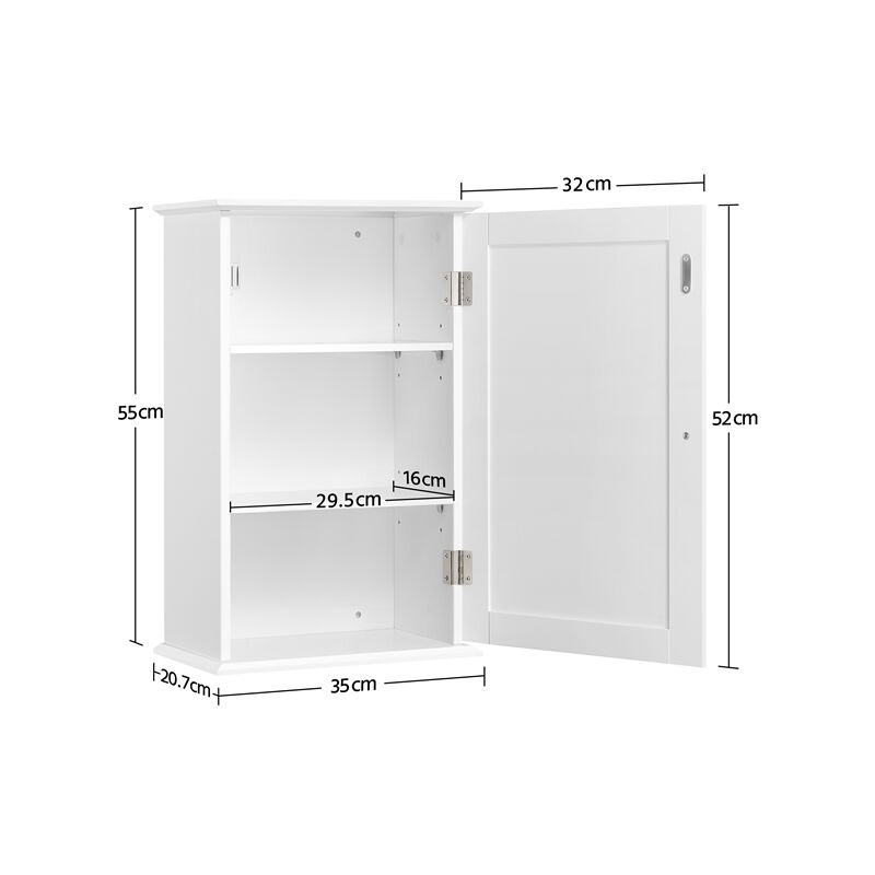 Dmora - Armario de pared Dcasal, Armario auxiliar de 2 puertas, Mueble de  baño o lavadero multiusos