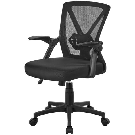 Homevive Silla de Oficina/de Trabajo con Reposabrazo Ajustable Silla Ergonomica, Negra Altura Ajustable Silla de Despacho Malla MAX Carga 136 KG Negro