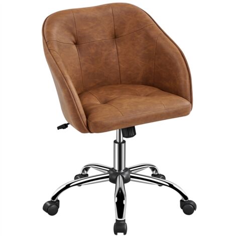 Homevive Silla de Oficina Giratoria de 360° de Cuero PU con Altura de Asiento Ajustable Silla Terciopelo Carga 136 KG