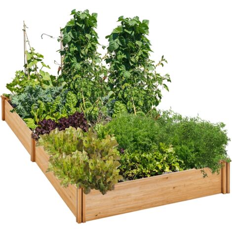 Homevive Huerto Urbano Terraza Cama Elevada de Jardín Kit Jardineria Exterior de Madera para Jardín Patio Invernadero Terraza 234,5x120,5x25,2 cm
