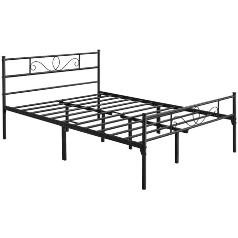 Homevive Cama de Metal Doble Cama Hierro Grande para colchón de 140 x 200 cm Cama Industrial Estructura Metal (1/5)