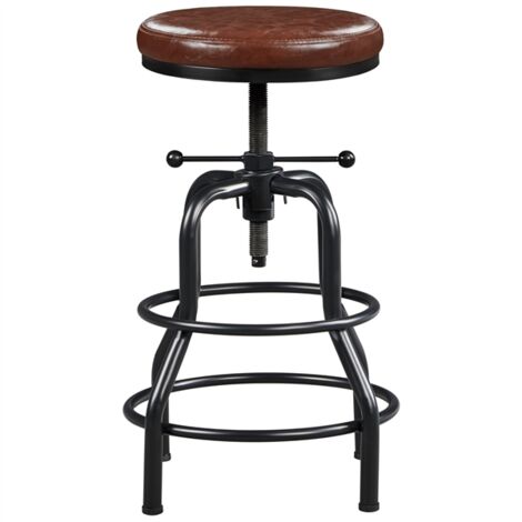 Homevive Taburete de Bar Industrial Giratorio Rústico Taburete de Metal Redondo Taburete de Altura de Mostrador para Cocina Restaurante Bar