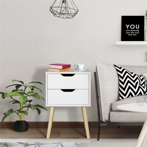 Mesita De Noche Con 2 Cajones Madesa 3227, Color Negro