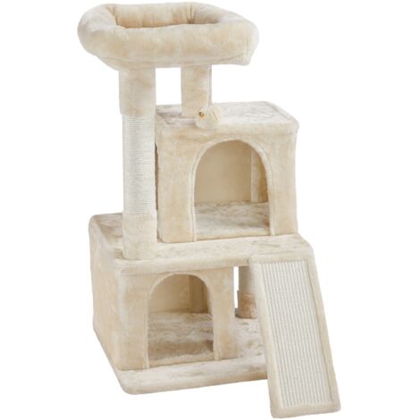 Homevive Rascador para Gatos Arbol para Gato 91cm Castillo Juegos de Mascota con Nidos Plaraforma Beige