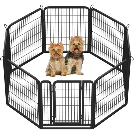 Homevive Parque para Perros 65 x 80 cm 8 Vallas para Perros pequeños, Conejos, Patos, roedores, jaulas para Perros Vallas Metálicas Vallas Exteriores para Perros con Bolsas de Almacenamiento