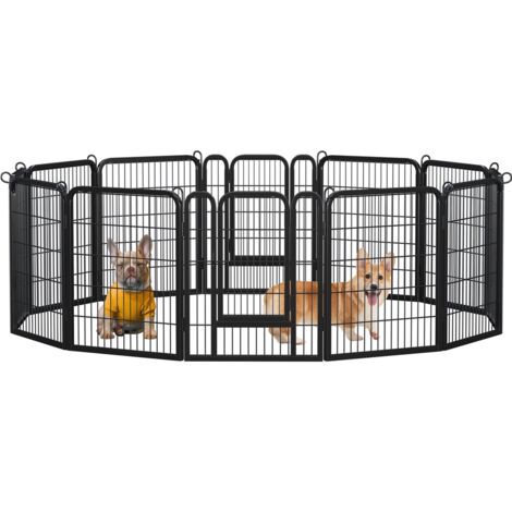 Homevive 12pcs Vallas para Perros Parque de Cachorros Corral Jaula de Mascota Animales 80cm