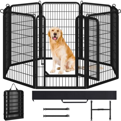 Homevive Parque para Perros 68 x 100 cm 8 Vallas para Perros pequeños, Conejos, Patos, roedores, jaulas para Perros Vallas Metálicas Vallas Exteriores para Perros con Bolsas de Almacenamiento