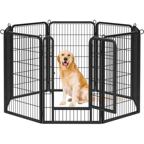 Homevive 8 Vallas para Perros Paneles Corralito para Perros Grandes 68x100cm Parque Mascotas Cachorros Jardín de Perros Valla Metálica