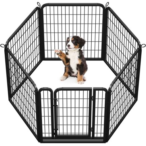 Homevive 6 Vallas para Perros Parque de Cachorros Corral Jaula de Mascota Animales 80cm