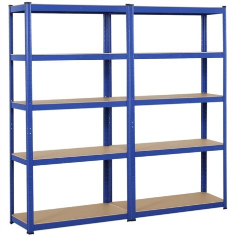 Homevive Set de 2 Estantería Metálica Estante Industrial Estante Almacenamiento 180 X 90 x 40 cm Carga 875 KG 5 Baldas Azul