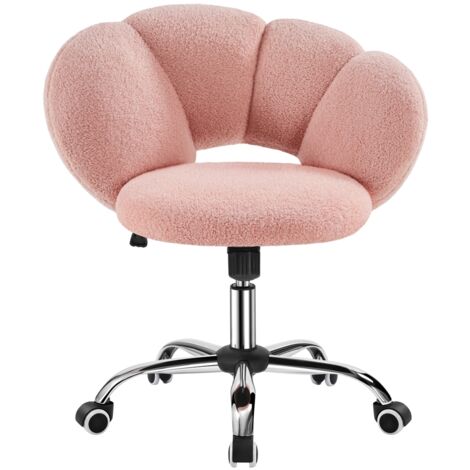Homevive Silla de Escritiorio de Oficina Silla de Estudio Altura Ajustable Silla Alchoada Silla Sin Reposabrazo MAX Capacidad 136 KG Rosa