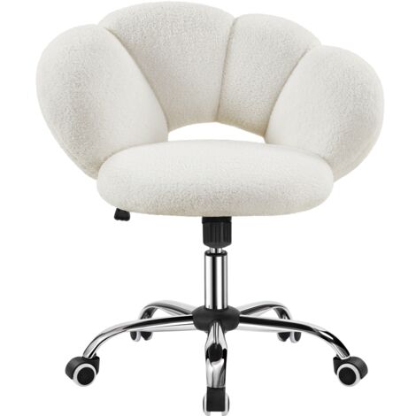 Homevive Silla de Escritiorio de Oficina Silla de Estudio Altura Ajustable Silla Alchoada Silla Sin Reposabrazo MAX Capacidad 136 KG Blanco