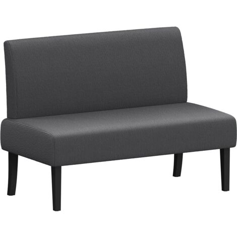 Homevive Sofá Relax de 2 Plazas Tapizado en Poliéster para Sala de Estar MAX Capacidad de 136KG Gris