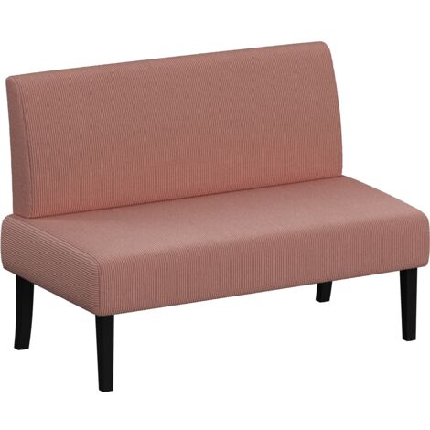 Homevive Sofá Relax de 2 Plazas Tapizado en Poliéster para Sala de Estar MAX Capacidad de 136KG Rosa
