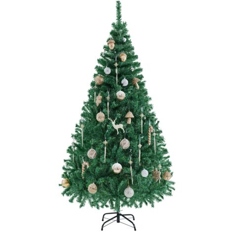 Homevive Árbol de Navidad Artificial de 183 cm con Soporte de Metal Plegable Efecto Realista Abeto Verde Ramas frondoso Alto decoración para casa Tienda (1/5)