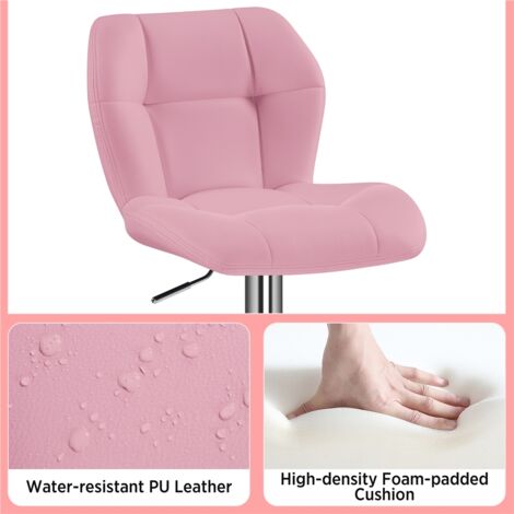Yaheetech Juego de 2 Taburete de Bar Taburete de Altura Ajustable 89-111 cm Taburete Industrial Metal Silla de Cocina Tasburete Alto para Cocina Bar Comedor Rosa