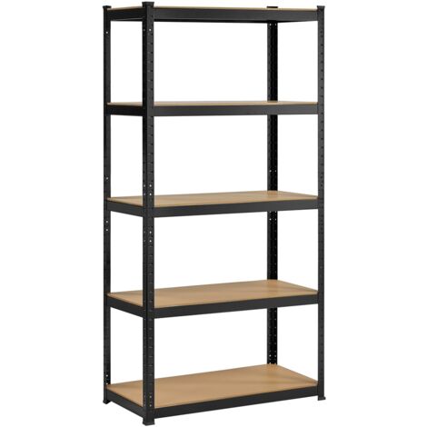 Homevive Estantería Metálica Almacenaje 180x90x45cm Estanteria Garaje Baldas Estante de Cargas Pesadas para Taller Trastero Bricolaje Color Negro