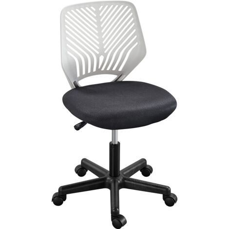 Homevive Silla de Oficina de Malla sin Reposabrazos Silla Giratoria de Ordenador con Altura Ajustable Gris Oscuro