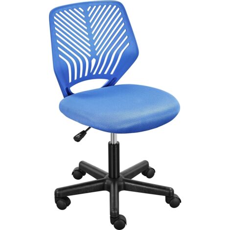Homevive Silla de Oficina de Malla sin Reposabrazos Silla Giratoria de Ordenador con Altura Ajustable Azul