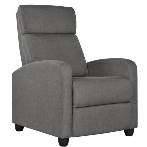 Homevive Sillón Relax Silla Relax Sillón Reclinable Butaca Salón Reclinable Silla Grande con 3 Posiciones Silla Relax Ajustable Sillon Tapizado Gris/Lino
